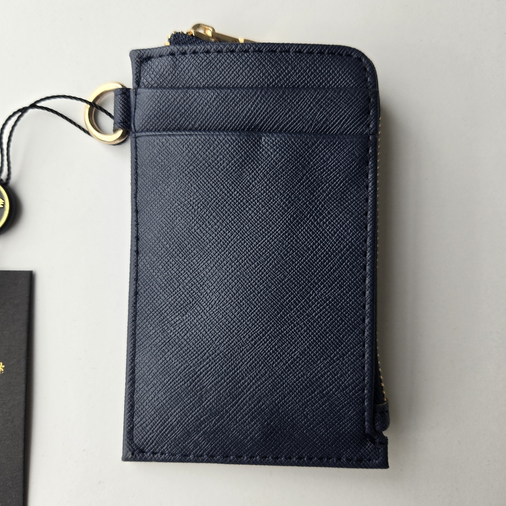Lionel Navy Blue Slim Card Holder & Zip Wallet - Picture 3 of 10